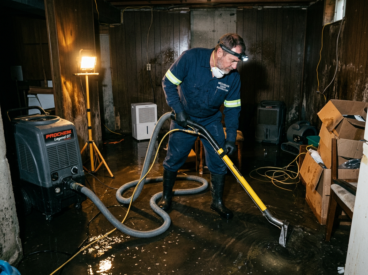 water damage restoration in Dexter